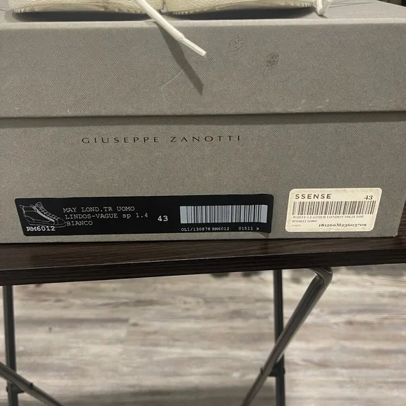 Giuseppe Zanotti White May London High-Top Silver Zipper Sz 43/10 Designer - Picture 13 of 15
